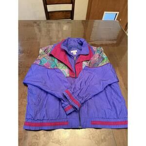 Lavon Vintage  Womens XL Windbreaker Retro Colorful
